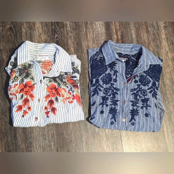 Johnny Was Workshop Button Down Shirt Lot of 2 Size Small - Picture 1 of 15